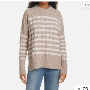 La Ligne Marin Striped Wool & Cashmere Sweater - Oatmeal Small